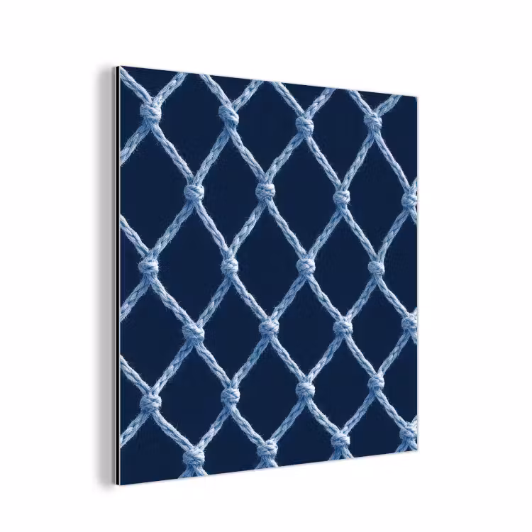 Visnet - Touw - Patroon - Marineblauw aluminium wit klein 46 -3d