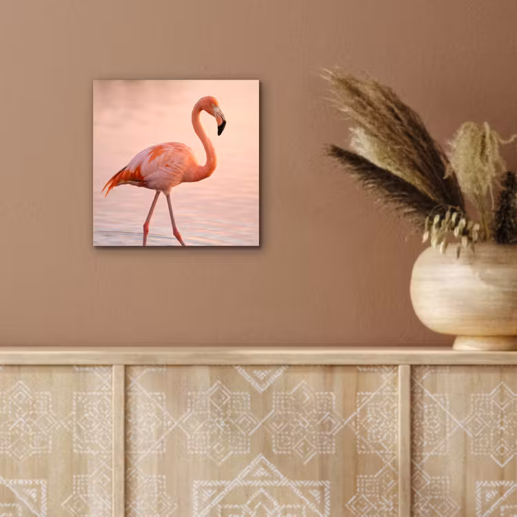 Flamingo - Water - Roze aluminium wit klein -sfeer4