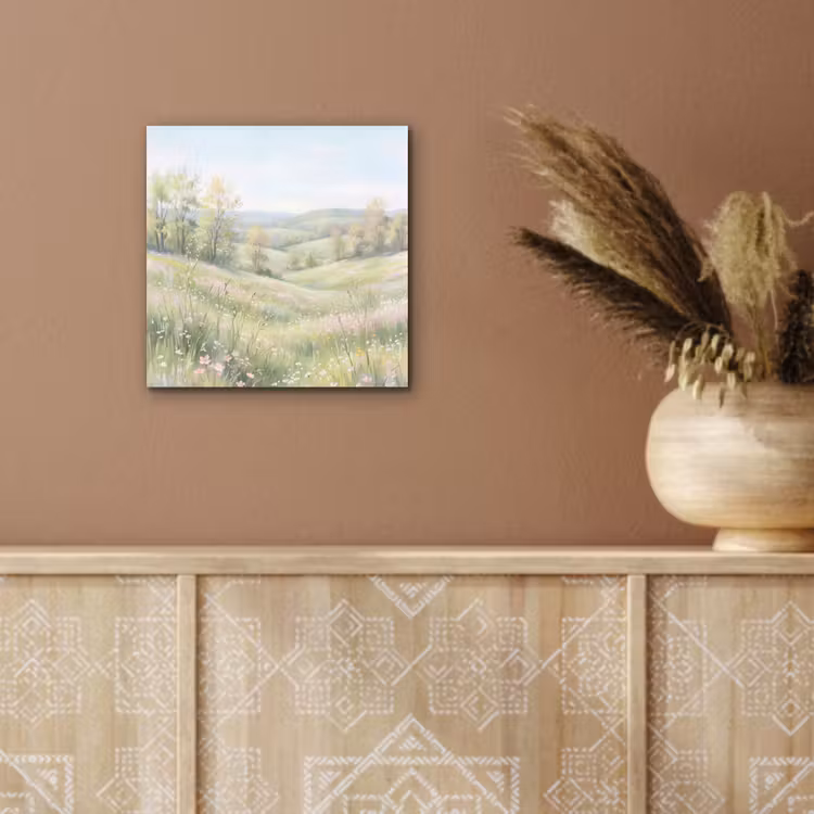 Bloemen veld - Bloemen - Groen aluminium wit klein -sfeer4
