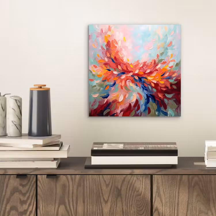 Bloemen - Abstract - Kunst - Modern aluminium wit klein -sfeer1