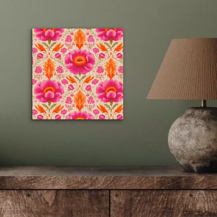 Bloemen - Barok - Roze - Oranje aluminium wit klein 46 -sfeer2