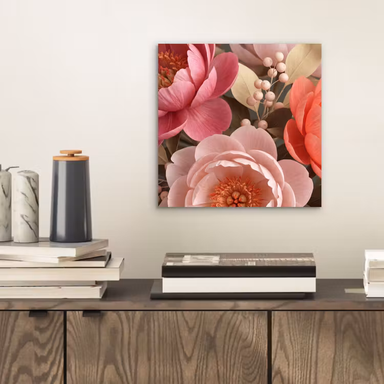 Bloemen - Bloesem - Zacht - Koraal - Decoratie aluminium wit klein -sfeer1