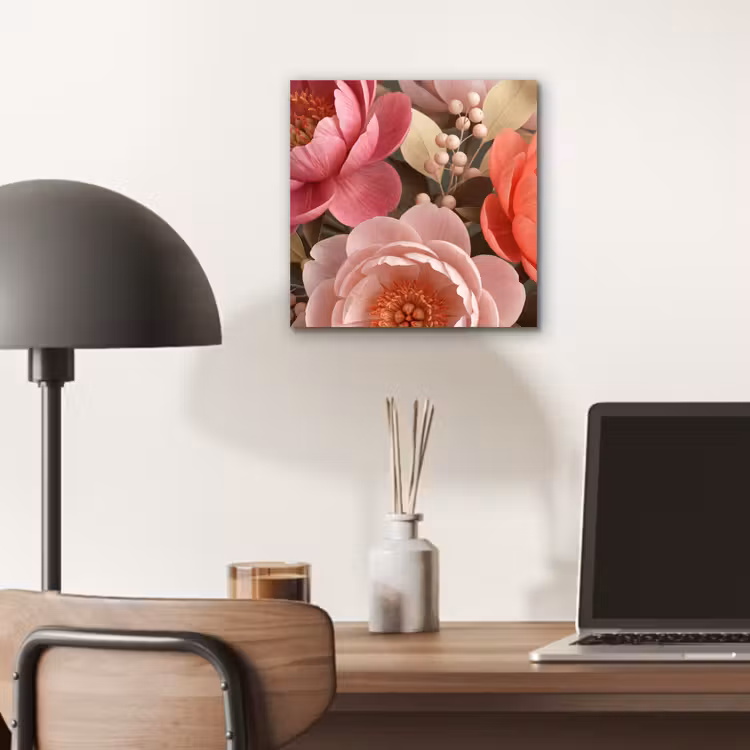 Bloemen - Bloesem - Zacht - Koraal - Decoratie aluminium wit klein -sfeer5