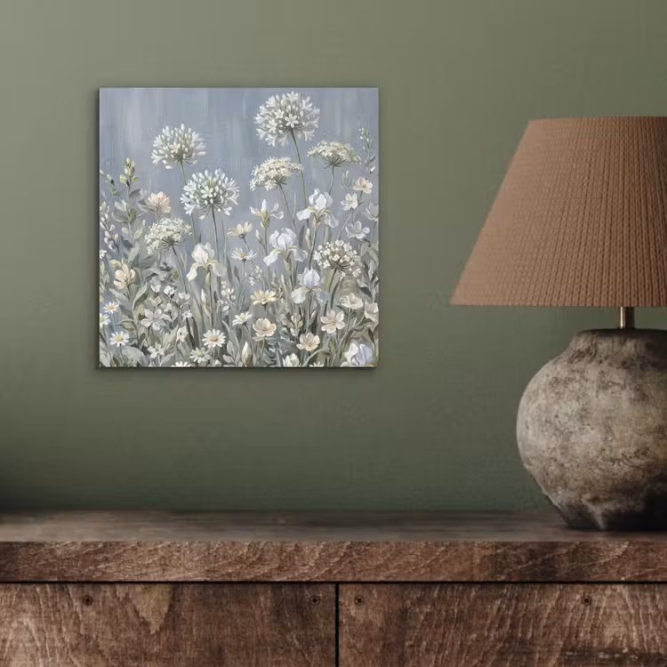 Bloemen - Botanisch - Blauw aluminium wit klein -sfeer2
