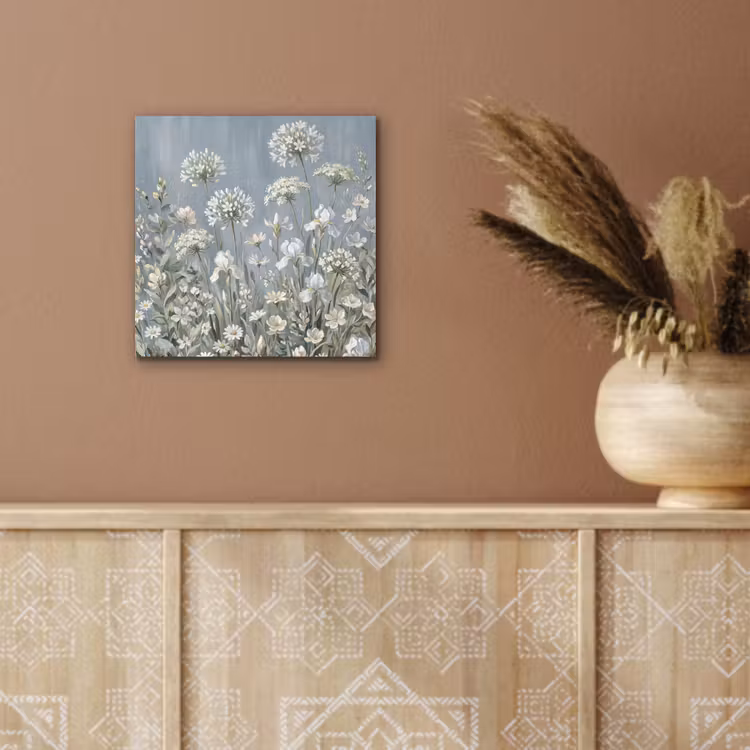 Bloemen - Botanisch - Blauw aluminium wit klein -sfeer4