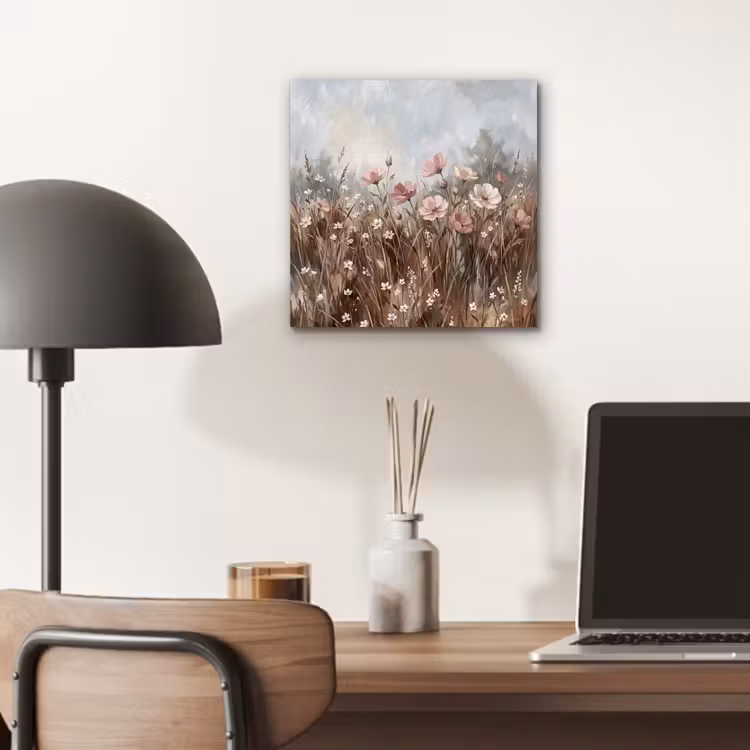 Bloemen - Botanisch - Schilderij - Pastel - Rustiek aluminium wit klein -sfeer5