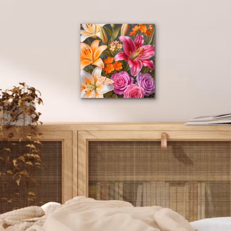 Bloemen - Boeket - Natuur - Kleurrijk - Modern aluminium wit klein -sfeer3