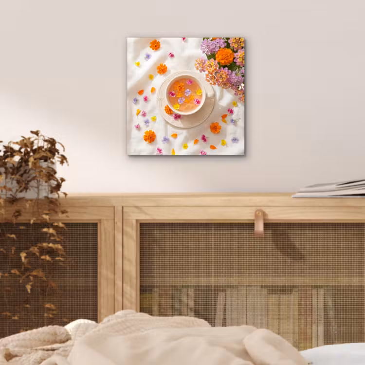 Bloemen - Kop - Natuur - Kleurrijk - Zomer aluminium wit klein -sfeer3