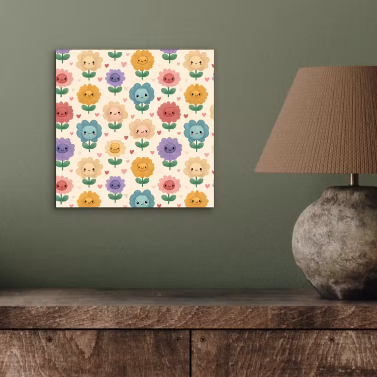 Bloemen - Hartjes - Kleurrijk aluminium wit klein 46 -sfeer2