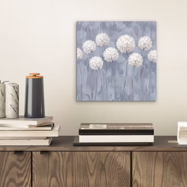 Bloemen - Illustratie - Blauw aluminium wit klein -sfeer1