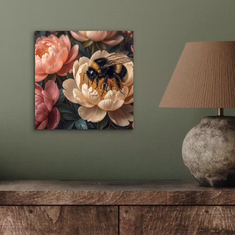 Bloemen - Insect - Natuur - Roze aluminium wit klein -sfeer2