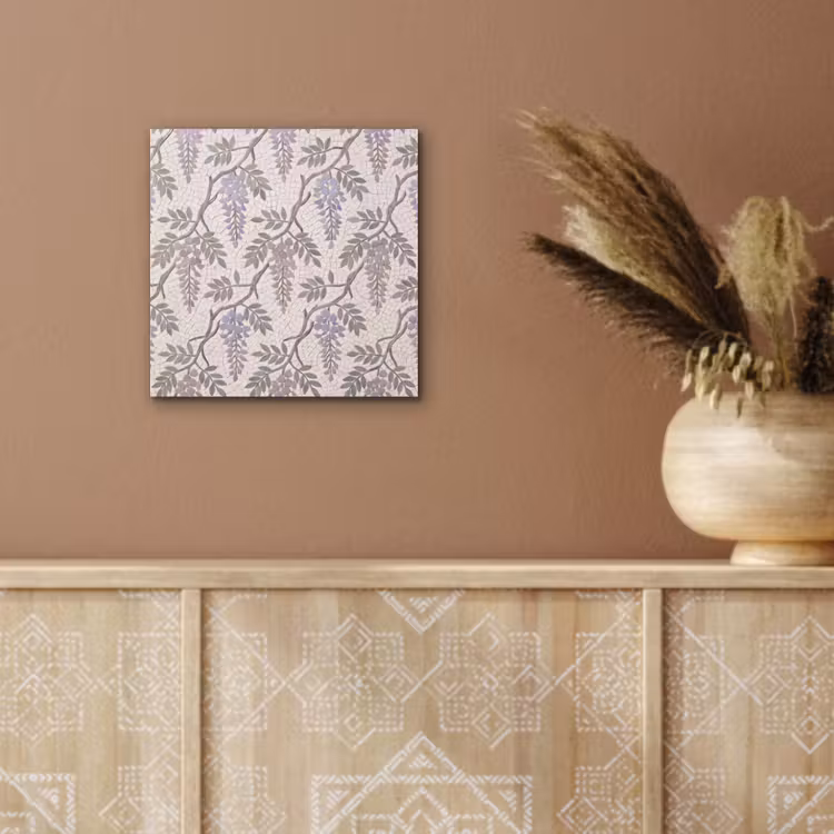 Bloemen - Mozaïek - Natuur - Patroon - Paars aluminium wit klein -sfeer4
