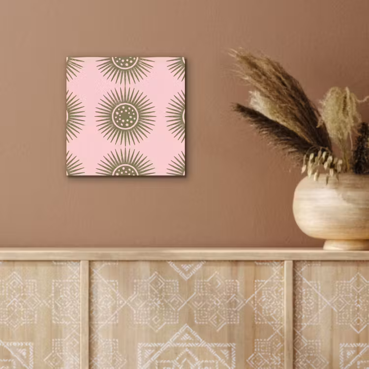 Bloemen - Patroon - Abstract - Roze - Groen aluminium wit klein -sfeer4