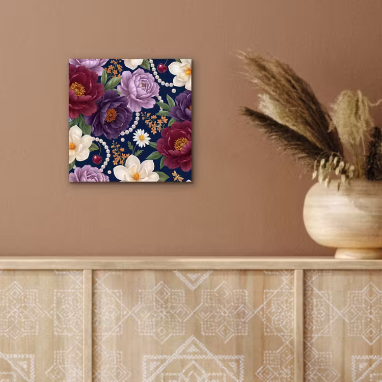 Bloemen - Parels - Decoratie - Modern - Blauw aluminium wit klein -sfeer4