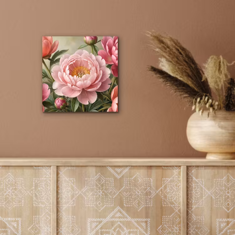 Bloemen - Roze - Klassiek - Gedetailleerd - Natuur aluminium wit klein -sfeer4