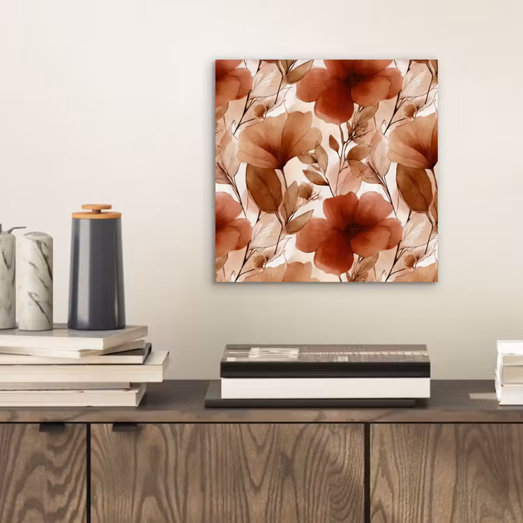 Bloemen - Aquarel - Botanisch - Terracotta aluminium wit klein 46 -sfeer1