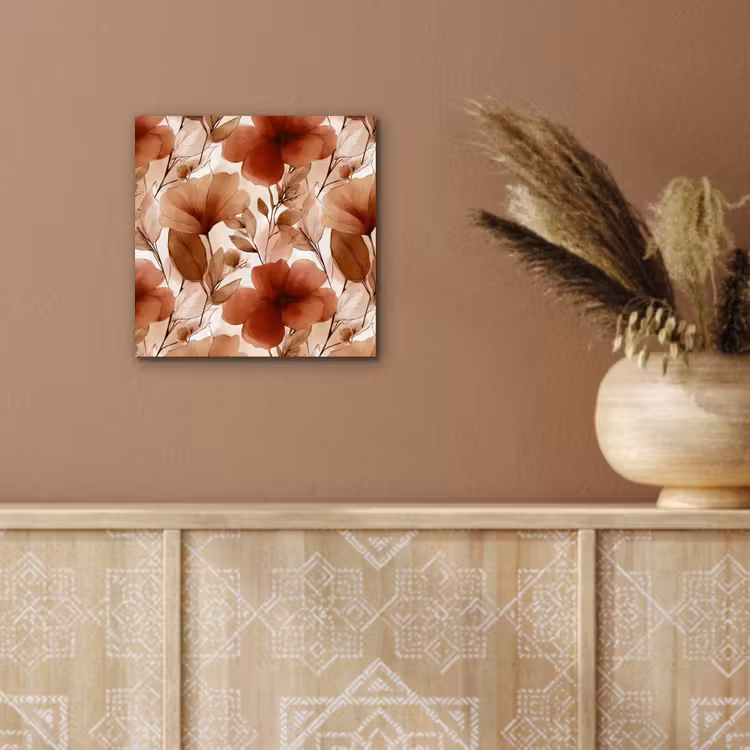 Bloemen - Aquarel - Botanisch - Terracotta aluminium wit klein 46 -sfeer4