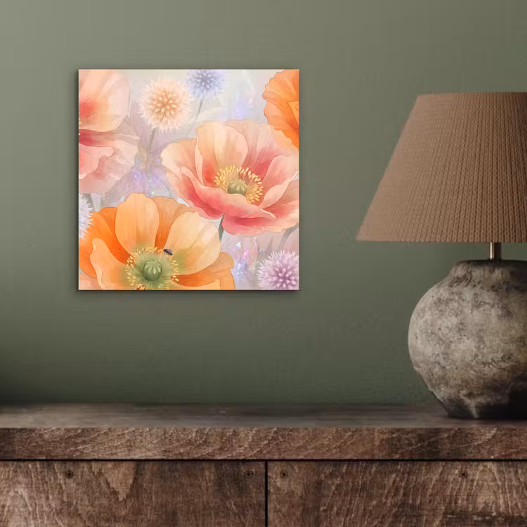 Bloemen - Aquarel - Natuur - Modern - Kleurrijk aluminium wit klein -sfeer2