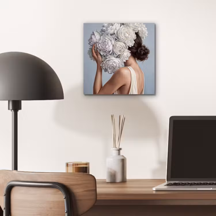 Bloemen - Vrouw - Wit aluminium wit klein -sfeer5