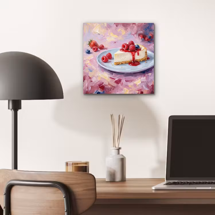 Eten - Cheesecake - Bessen - Abstract - Roze aluminium wit klein -sfeer5