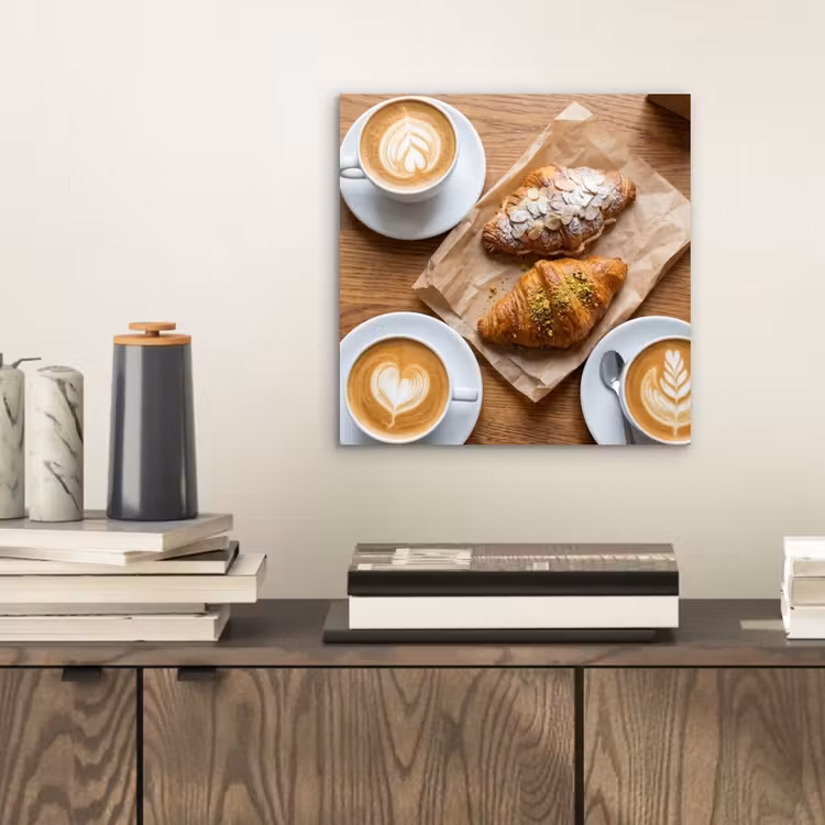 Eten - Croissant - Koffie - Ontbijt - Modern aluminium wit klein -sfeer1