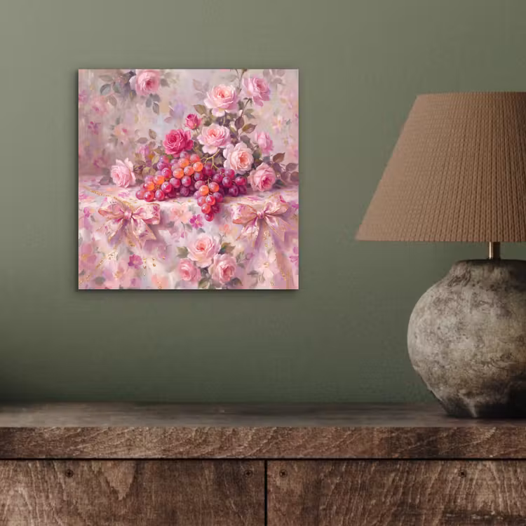 Eten - Bloemen - Stilleven - Roze - Goud aluminium wit klein -sfeer2