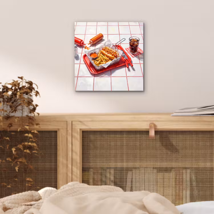 Eten - Hotdog - Fastfood - Modern - Rood aluminium wit klein -sfeer3