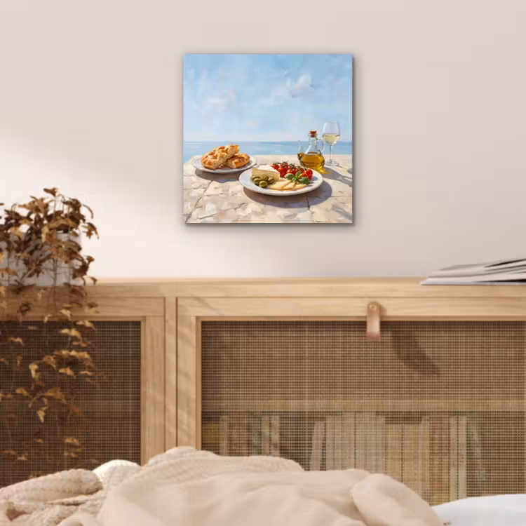 Eten - Middellandse Zee - Natuur - Geschilderd aluminium wit klein -sfeer3