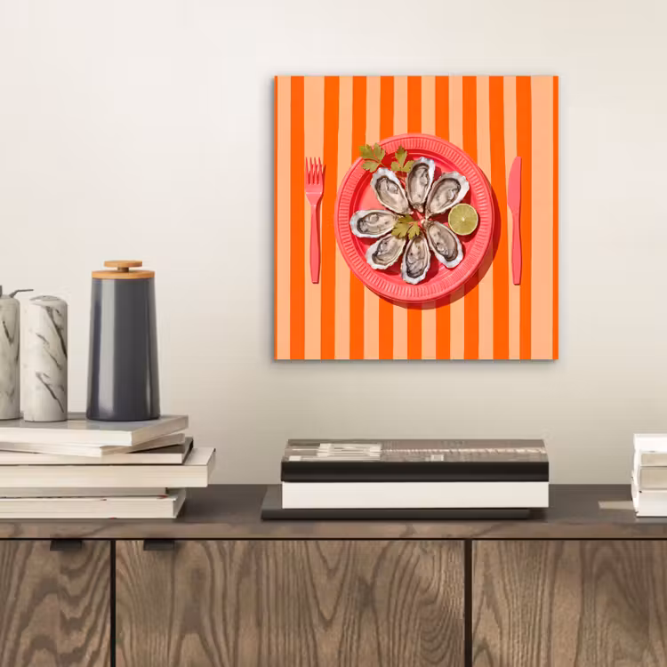 Eten - Oester - Zeevruchten - Oranje - Modern aluminium wit klein -sfeer1