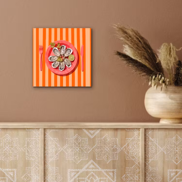 Eten - Oester - Zeevruchten - Oranje - Modern aluminium wit klein -sfeer4