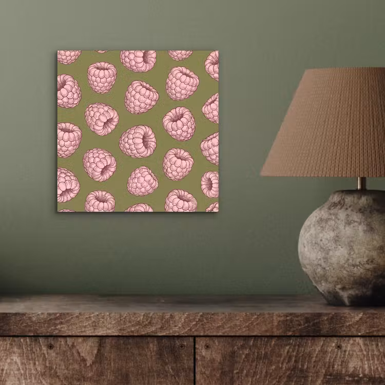 Eten - Patroon - Illustratie - Roze - Groen aluminium wit klein -sfeer2