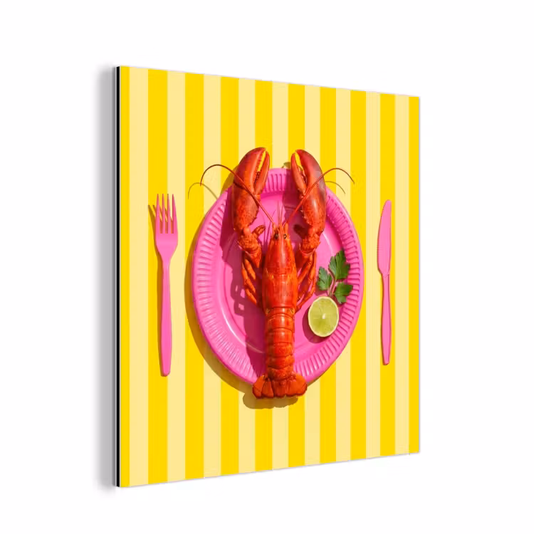 Eten - Roze - Geel - Modern - Culinaire aluminium wit klein -3d