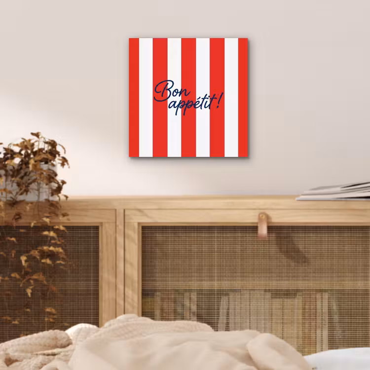 Eten - Spreuk - Keuken - Grafisch - Rood-Wit aluminium wit klein -sfeer3