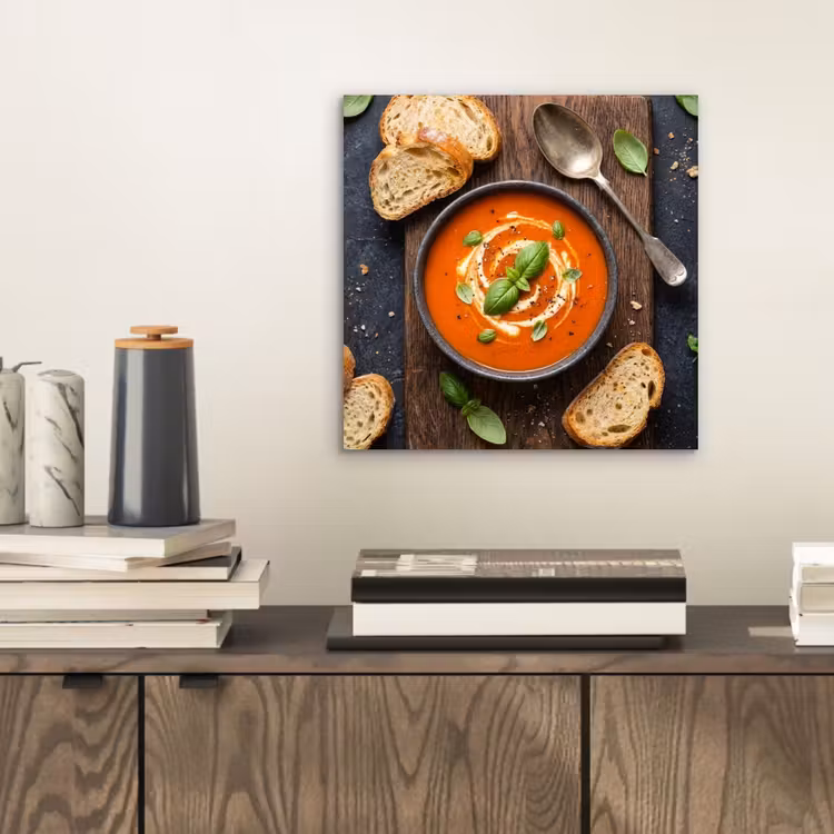 Eten - Soep - Basilicum - Rustiek - Rood aluminium wit klein -sfeer1