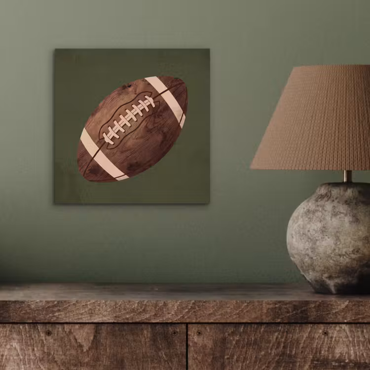 Football - Hout - Sport - Groen aluminium wit klein -sfeer2