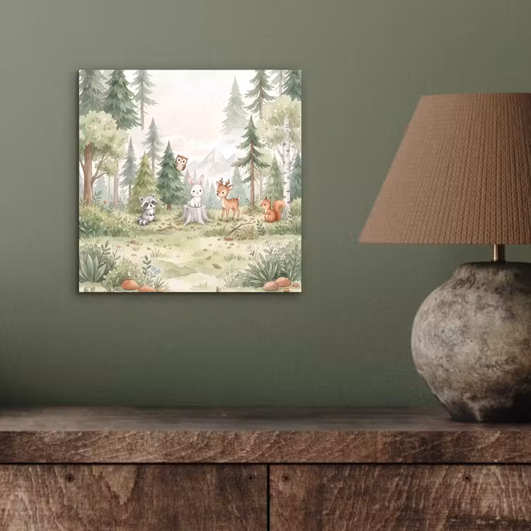 Bos - Dieren - Groen aluminium wit klein -sfeer2