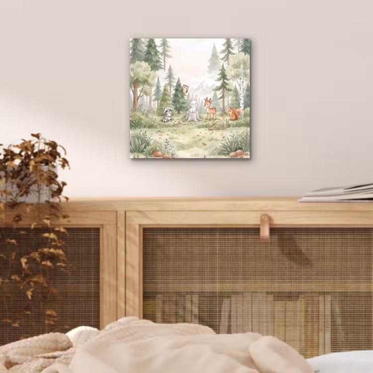 Bos - Dieren - Groen aluminium wit klein -sfeer3