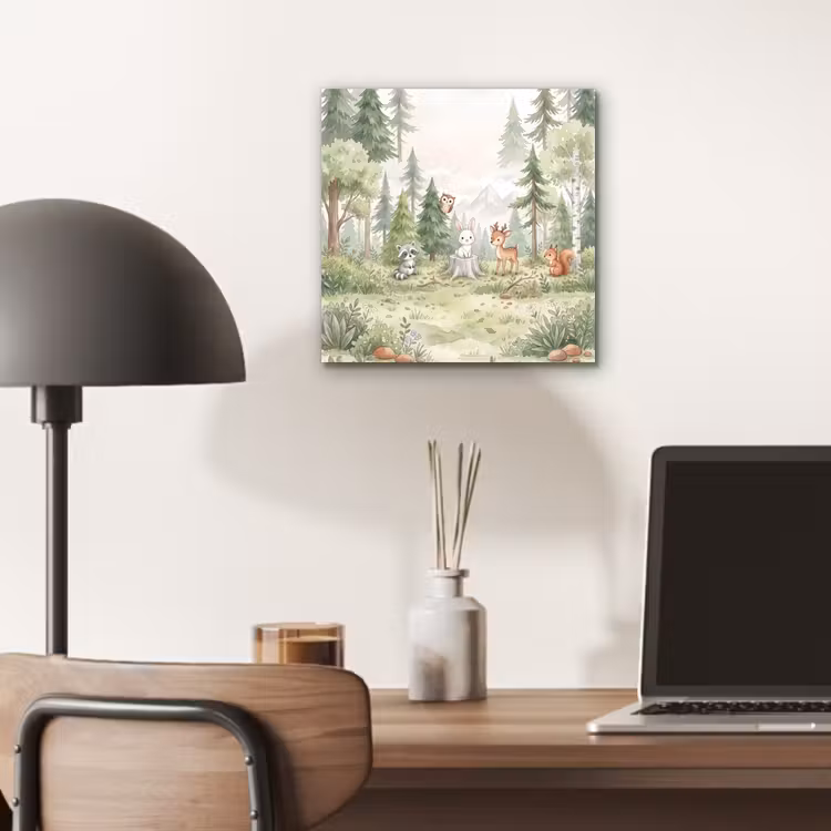Bos - Dieren - Groen aluminium wit klein -sfeer5
