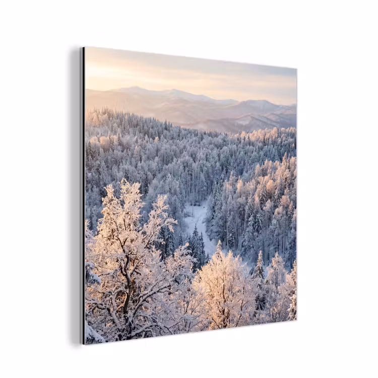 Bos - Bergen - Goud - Winter - Warm aluminium wit klein -3d