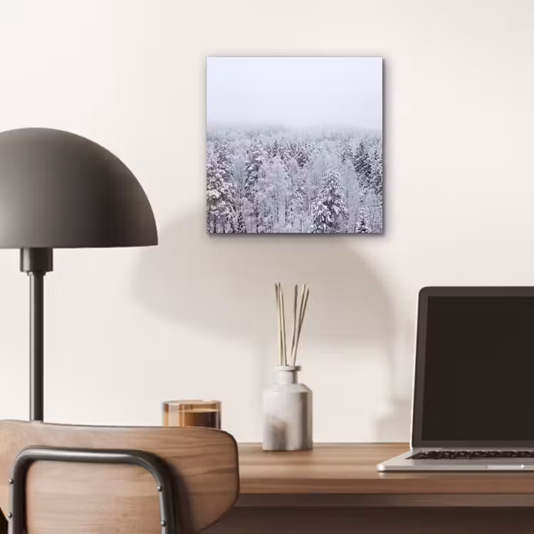 Bos - Sneeuw - Winter - Natuur - Wit aluminium wit klein -sfeer5