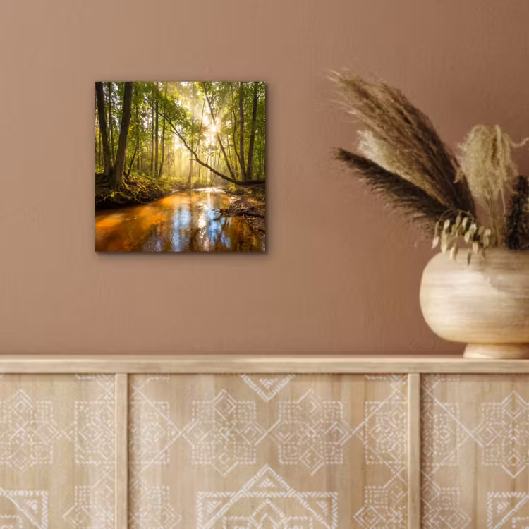 Bos - Beek - Zonlicht - Natuur - Groen aluminium wit klein -sfeer4