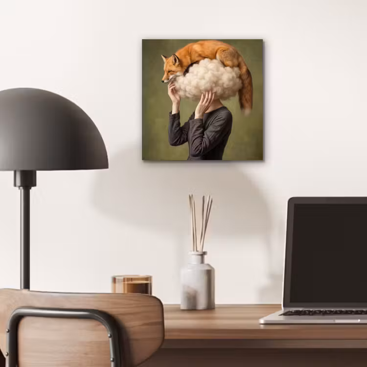 Vos - Surrealistisch - Groen aluminium wit klein -sfeer5