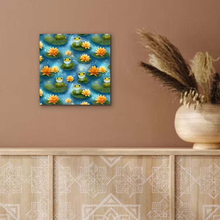 Kikker - Lelies - Groen aluminium wit klein 46 -sfeer4