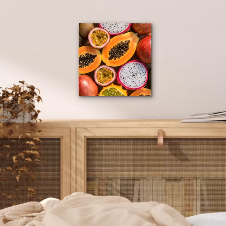 Fruit - Geopend - Tropisch - Eten - Kleurrijk aluminium wit klein -sfeer3