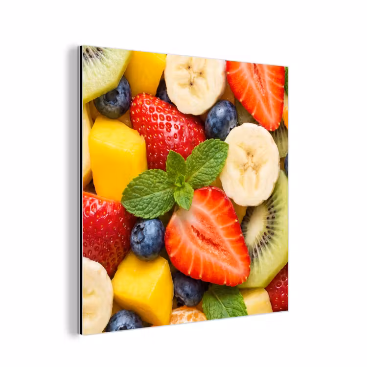 Fruit - Plakjes - Eten - Kleurrijk aluminium wit klein -3d
