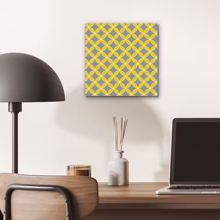 Geometrisch - Cirkels - Modern - Grijs - Geel aluminium wit klein 46 -sfeer5