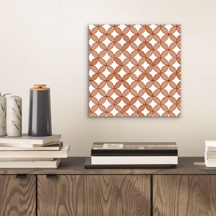 Geometrisch - Cirkels - Modern - Terracotta aluminium wit klein 46 -sfeer1