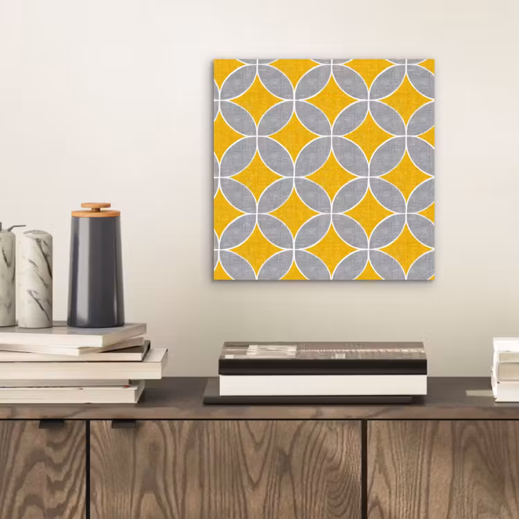Geometrisch - Cirkels - Textuur - Grijs - Geel aluminium wit klein 46 -sfeer1
