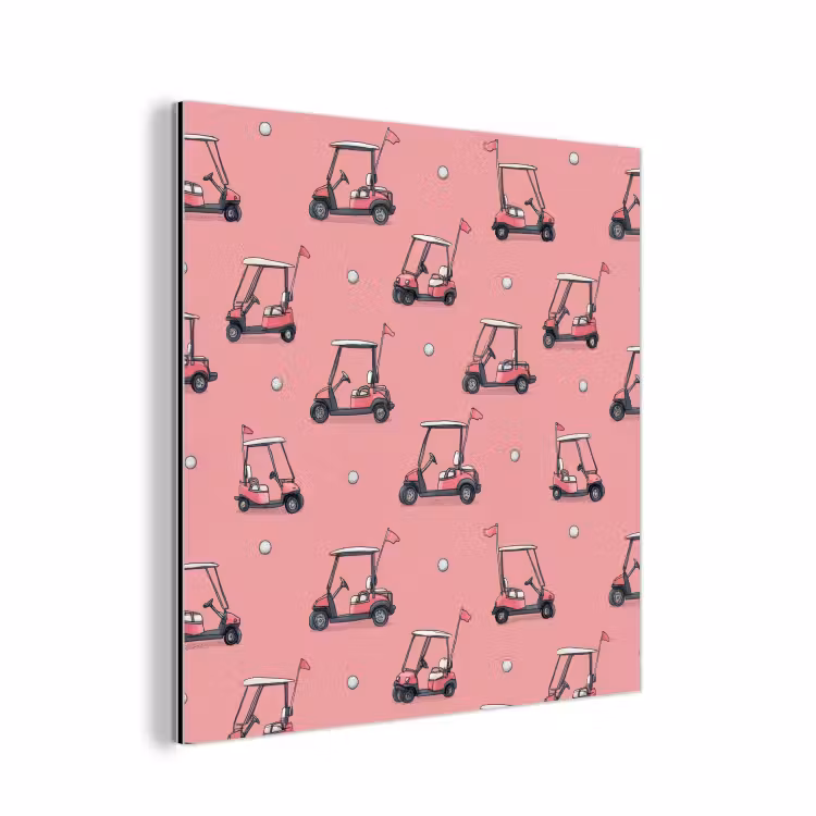 Golfkar - Retro - Roze aluminium wit klein 46 -3d