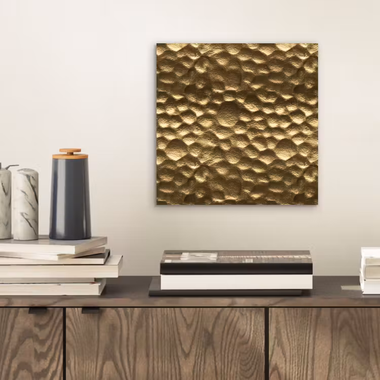 Gehamerd - Reliëf - Textuur - Bronsgoud aluminium wit klein 46 -sfeer1